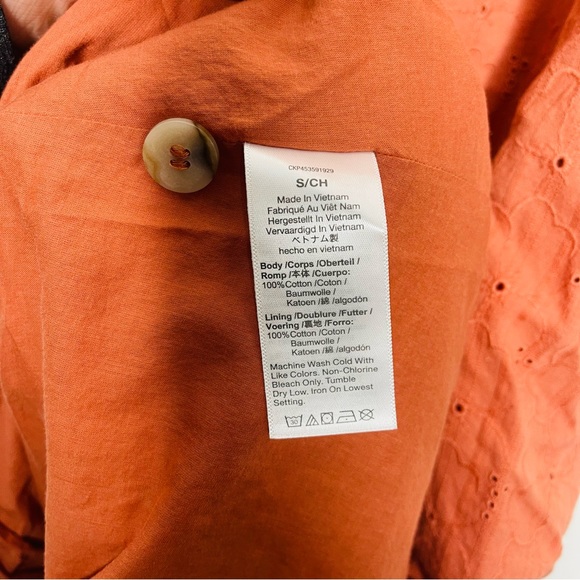 MADEWELL Embroidered Eyelet Bubble-Sleeve Button-Front Midi Dress - Picture 9 of 12